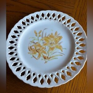Floral Decorative Plate with Cutout Design
